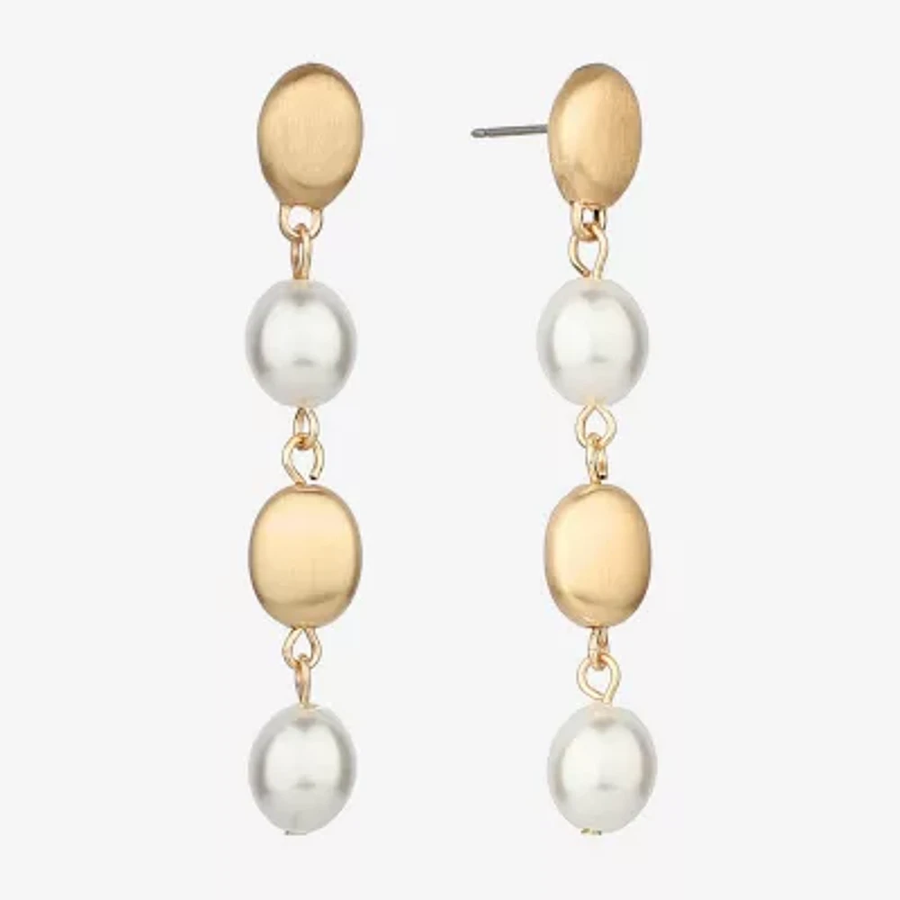Monet Jewelry Gold Tone Simulated Pearl Drop Earrings