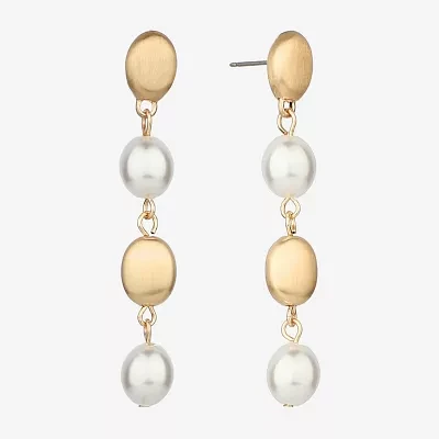 Monet Jewelry Gold Tone Simulated Pearl Drop Earrings