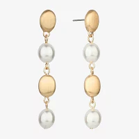 Monet Jewelry Gold Tone Simulated Pearl Drop Earrings
