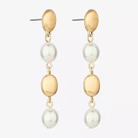 Monet Jewelry Gold Tone Simulated Pearl Drop Earrings