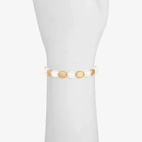 Monet Jewelry Gold Tone Simulated Pearl Oval Stretch Bracelet