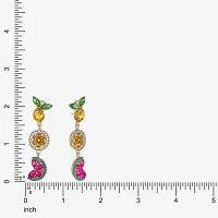 Monet Jewelry Gold Tone Fruit Lemon Orange Watermelon Glass Drop Earrings