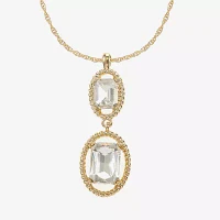 Monet Jewelry Womens Glass Zinc Oval Pendant Necklaces