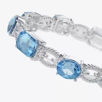 Monet Jewelry Rope Twist Link Glass Oval Stretch Bracelet