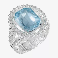Monet Jewelry Rope Twist Split Shank Womens Glass Stretch Ring