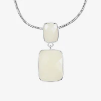 Liz Claiborne 17 Inch Rolo Rectangular Pendant Necklace