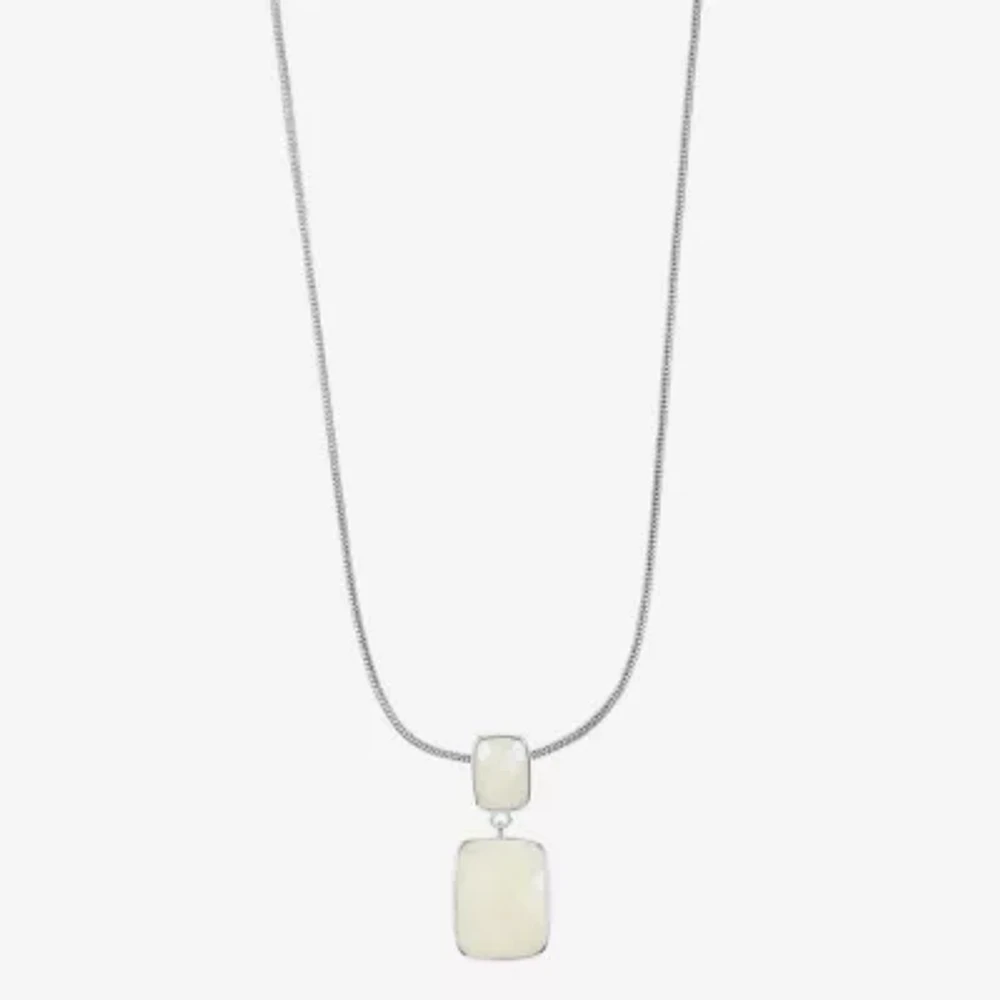 Liz Claiborne 17 Inch Rolo Rectangular Pendant Necklace