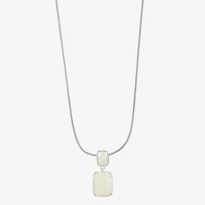 Liz Claiborne 17 Inch Rolo Rectangular Pendant Necklace