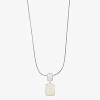 Liz Claiborne 17 Inch Rolo Rectangular Pendant Necklace