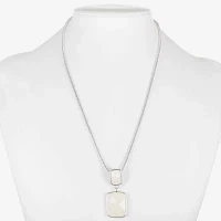 Liz Claiborne 17 Inch Rolo Rectangular Pendant Necklace