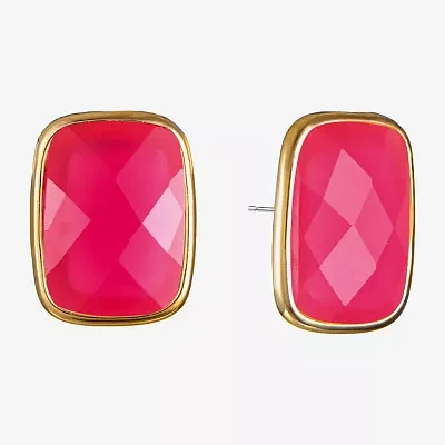 Liz Claiborne Pink 25mm Rectangular Stud Earrings