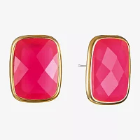 Liz Claiborne Pink 25mm Rectangular Stud Earrings
