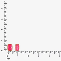 Liz Claiborne Pink 25mm Rectangular Stud Earrings