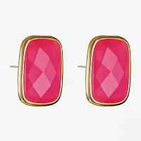Liz Claiborne Pink 25mm Rectangular Stud Earrings