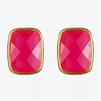 Liz Claiborne Pink 25mm Rectangular Stud Earrings