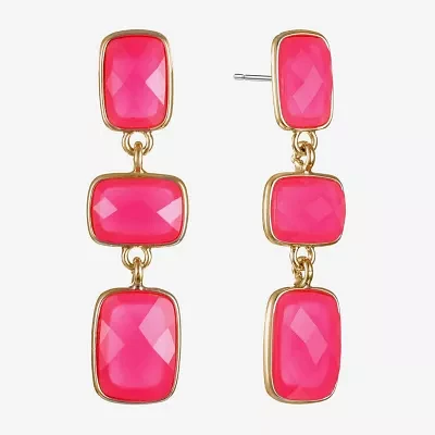 Liz Claiborne Womens Rectangular Hypoallergenic Linear Drop Earrings
