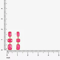 Liz Claiborne Womens Rectangular Hypoallergenic Linear Drop Earrings