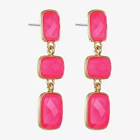 Liz Claiborne Womens Rectangular Hypoallergenic Linear Drop Earrings