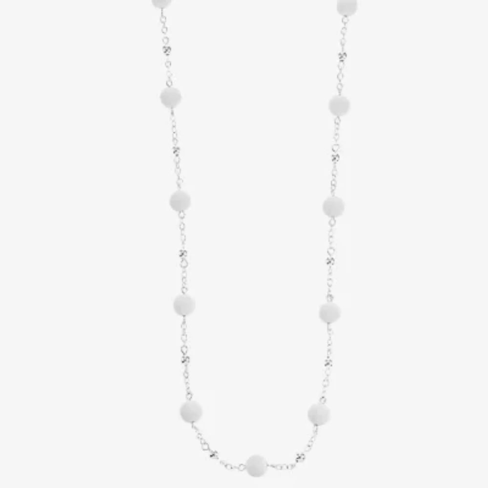 Liz Claiborne Matte Silver Tone Strand Necklace