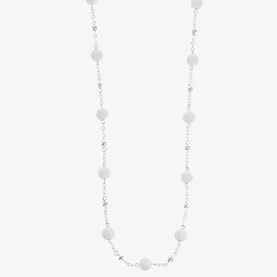 Liz Claiborne Matte Silver Tone Strand Necklace