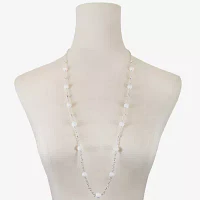 Liz Claiborne Matte Silver Tone Strand Necklace