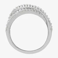 1 CT. T.W. Natural White Diamond Sterling Silver Wedding Band
