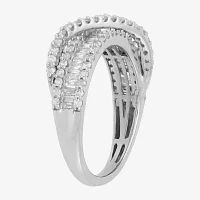 1 CT. T.W. Natural White Diamond Sterling Silver Wedding Band