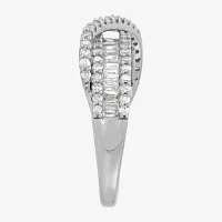 1 CT. T.W. Natural White Diamond Sterling Silver Wedding Band