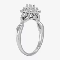 Womens 1/ CT. T.W. Natural White Diamond 10K White Gold Oval Engagement Ring