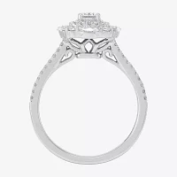 Womens 1 CT. T.W. Natural White Diamond 14K White Gold Cushion Engagement Ring