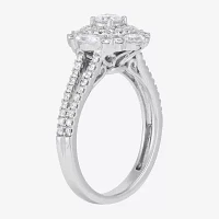 Womens 1 CT. T.W. Natural White Diamond 14K White Gold Cushion Engagement Ring