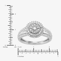 Womens 1/2 CT. T.W. Natural White Diamond Sterling Silver Round Engagement Ring