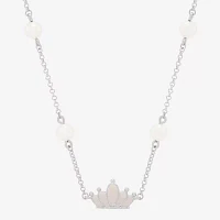 Womens Dyed White Cultured Freshwater Pearl Sterling Silver Crown Strand Necklace