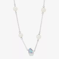 Cupcake Womens Dyed White Cultured Freshwater Pearl Sterling Silver Pendant Necklace