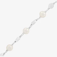 Womens Dyed White Cultured Freshwater Pearl Sterling Silver Strand Necklace