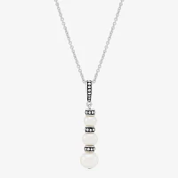 Womens Dyed White Cultured Freshwater Pearl Sterling Silver Pendant Necklace