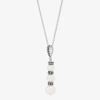 Womens Dyed White Cultured Freshwater Pearl Sterling Silver Pendant Necklace