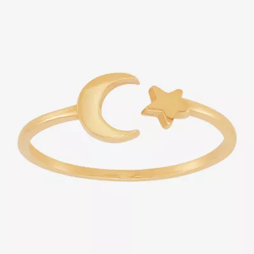 10K Gold Moon Round Star Band