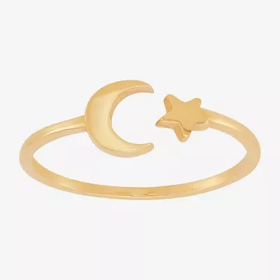 10K Gold Moon Round Star Band