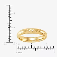 4MM 14K Gold Heart Round Band