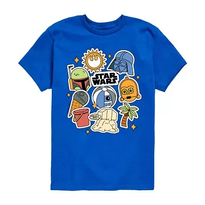 Disney Collection Little & Big Boys Crew Neck Short Sleeve Star Wars Graphic T-Shirt