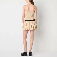 Forever 21 Belted Pleat Skirt Womens Sleeveless Fit + Flare Dress Juniors