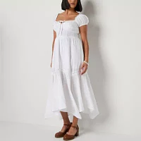 Arizona Womens Short Sleeve Maxi Dress Juniors