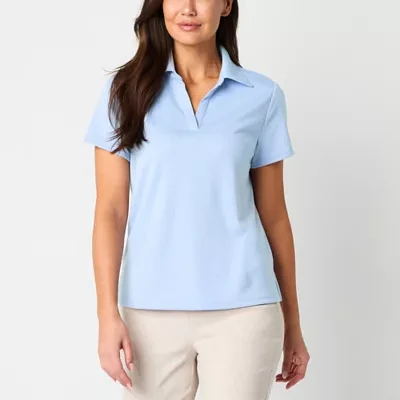 Liz Claiborne Womens Short Sleeve Polo Shirt