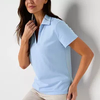 Liz Claiborne Womens Short Sleeve Polo Shirt