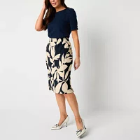 Liz Claiborne Womens Midi Pencil Skirt