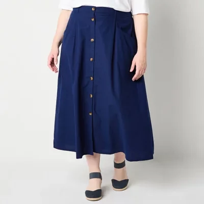 St. John's Bay Womens Midi A-Line Skirt-Plus