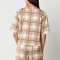 Worthington Womens Short Sleeve Camp Shirt