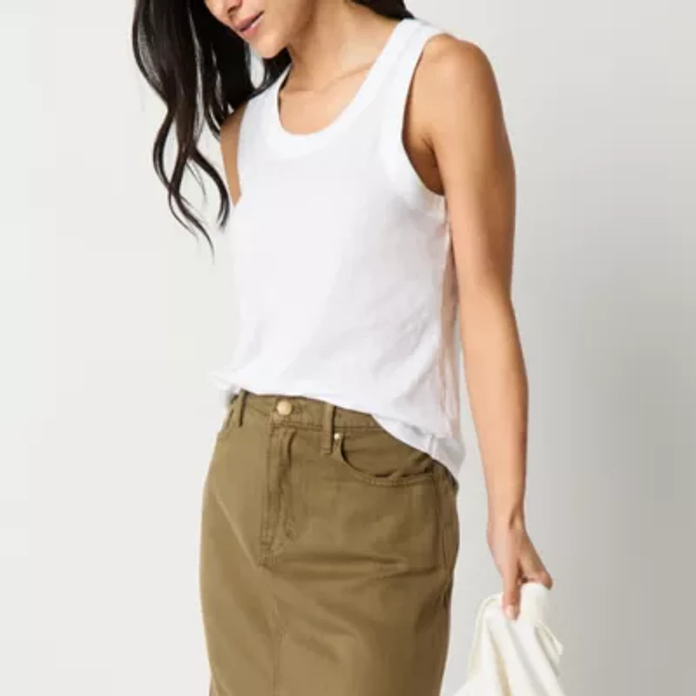 a.n.a Womens U Neck Sleeveless Tank Top