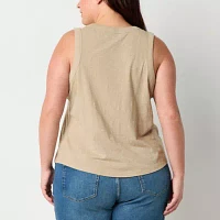 a.n.a Womens Plus U Neck Sleeveless Tank Top